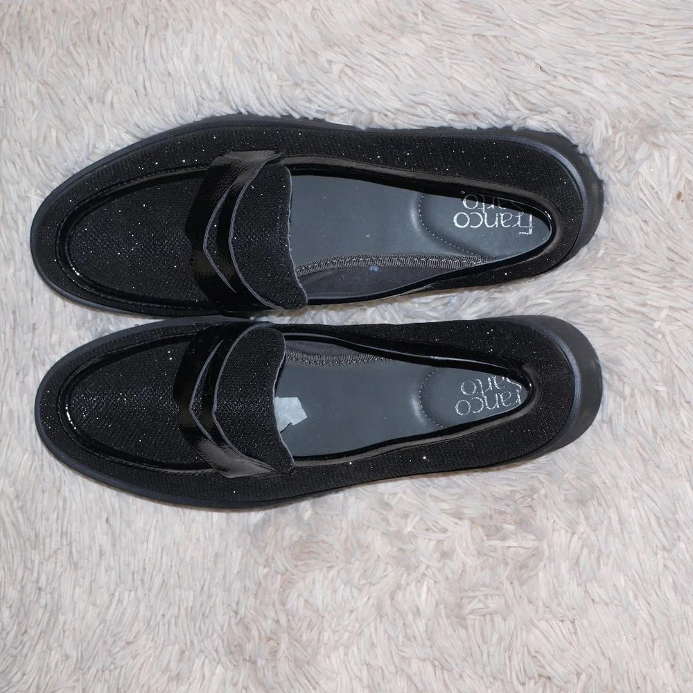 Franco Sarto Women's Black Slip On Platform Loafer Women's 10.5